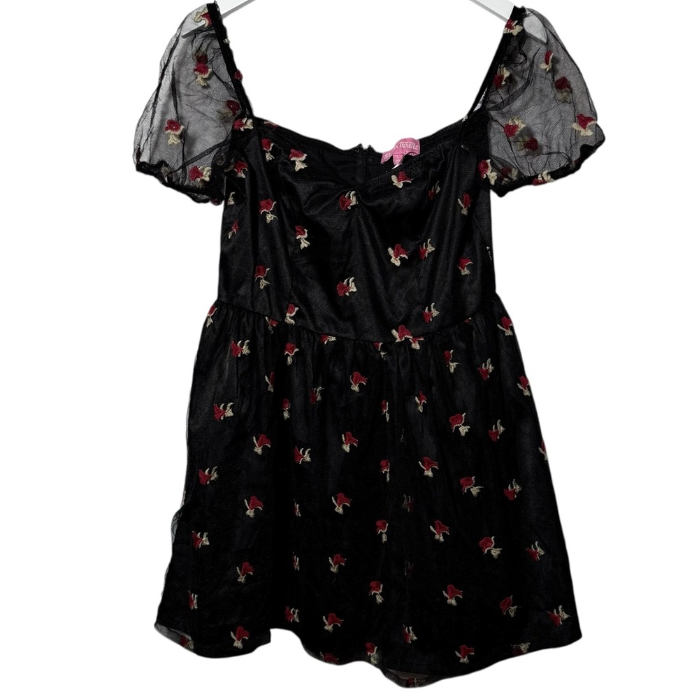 Sugar Thrillz Midnight Forever Organza Babydoll Dress Size Large‎ NWT - Picture 3 of 9